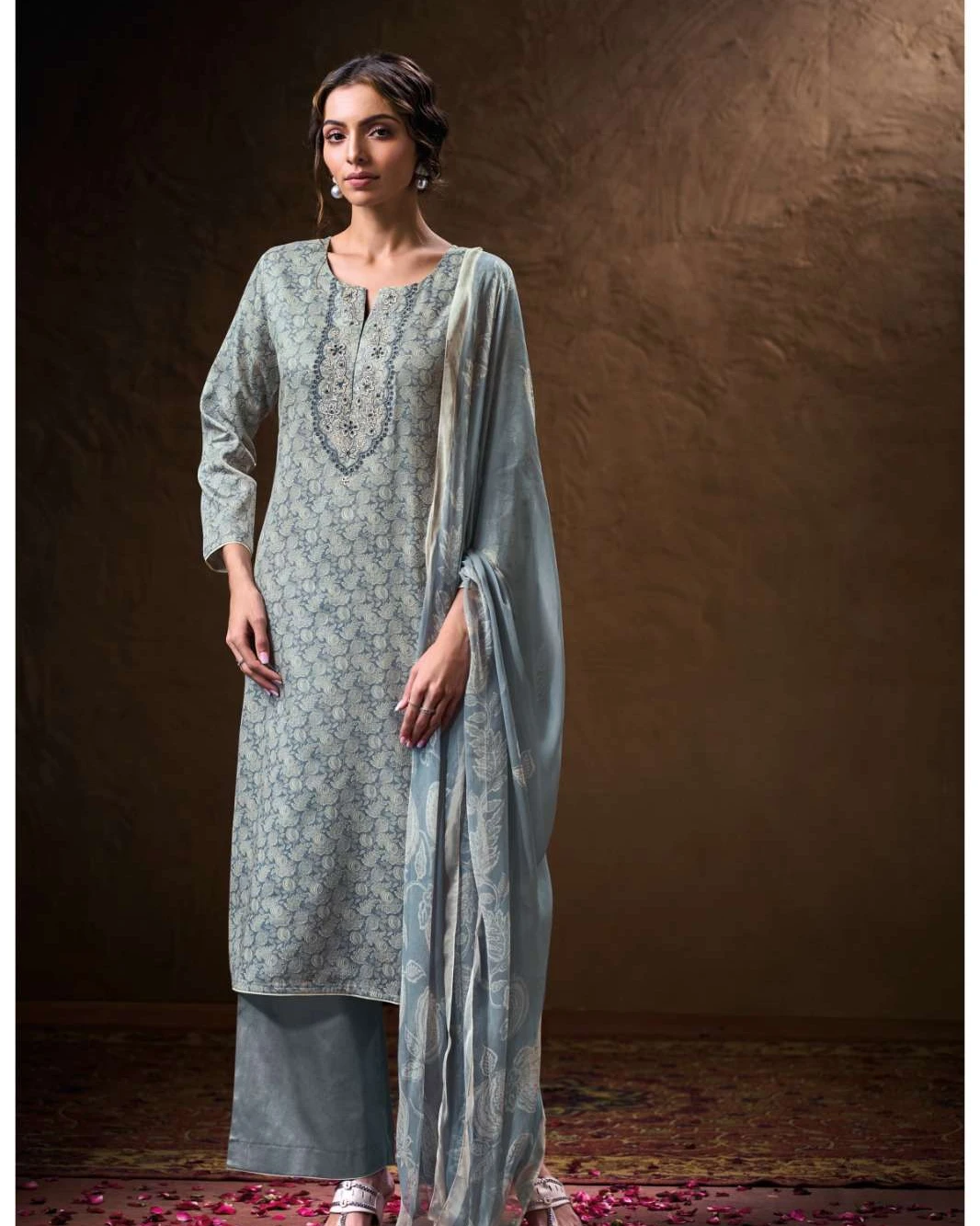 Women's Premium Unstitched Floral Cotton 3-Piece Suit