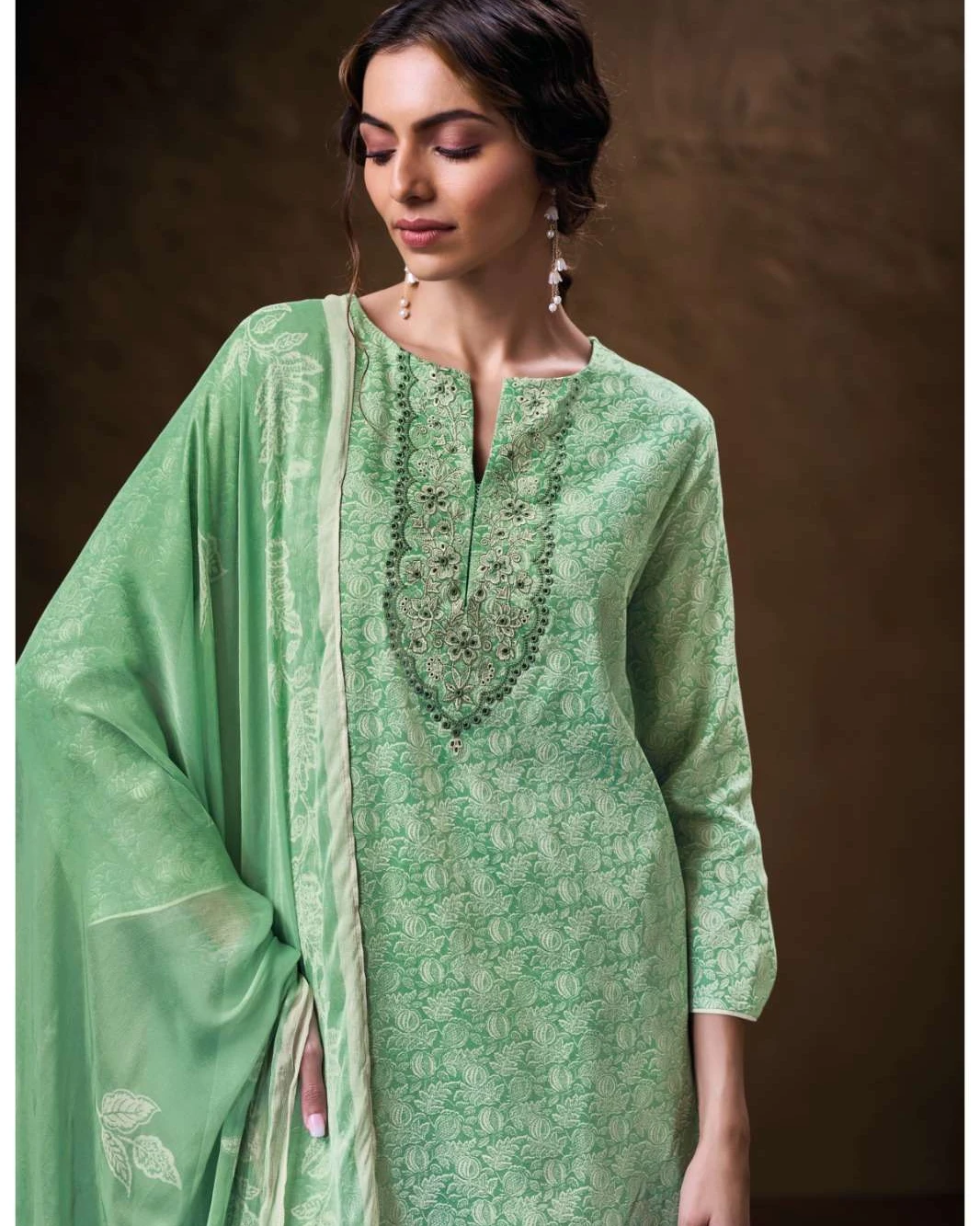 Premium Unstitched Floral Cotton 3-Piece Suit