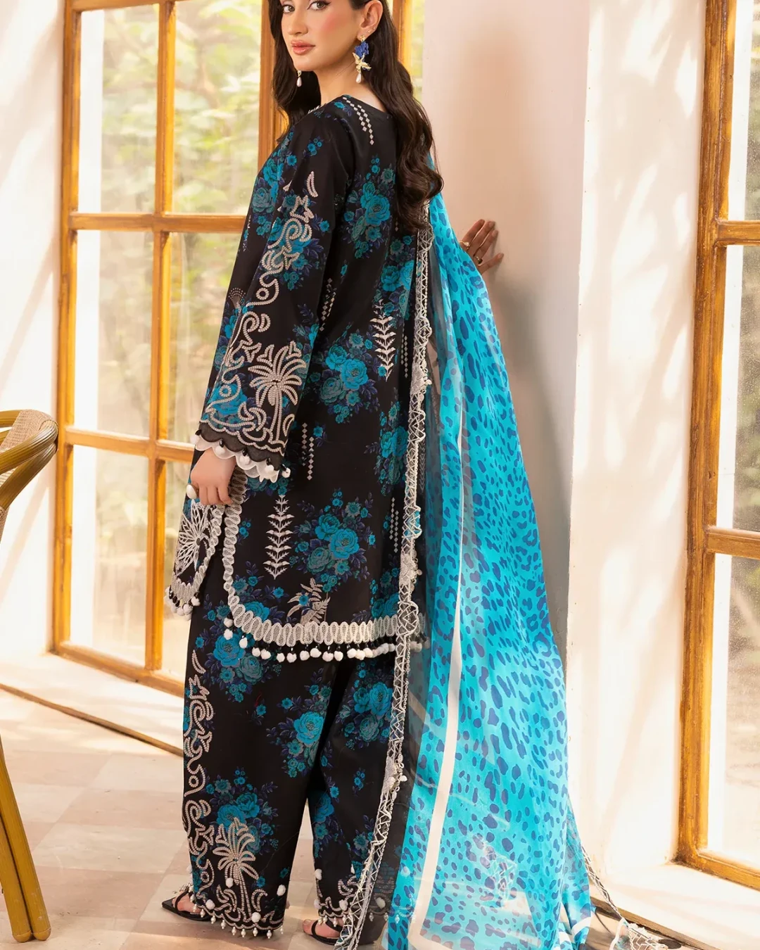 Gondola Gold Luxury Embroidered Lawn Three-Piece Suit