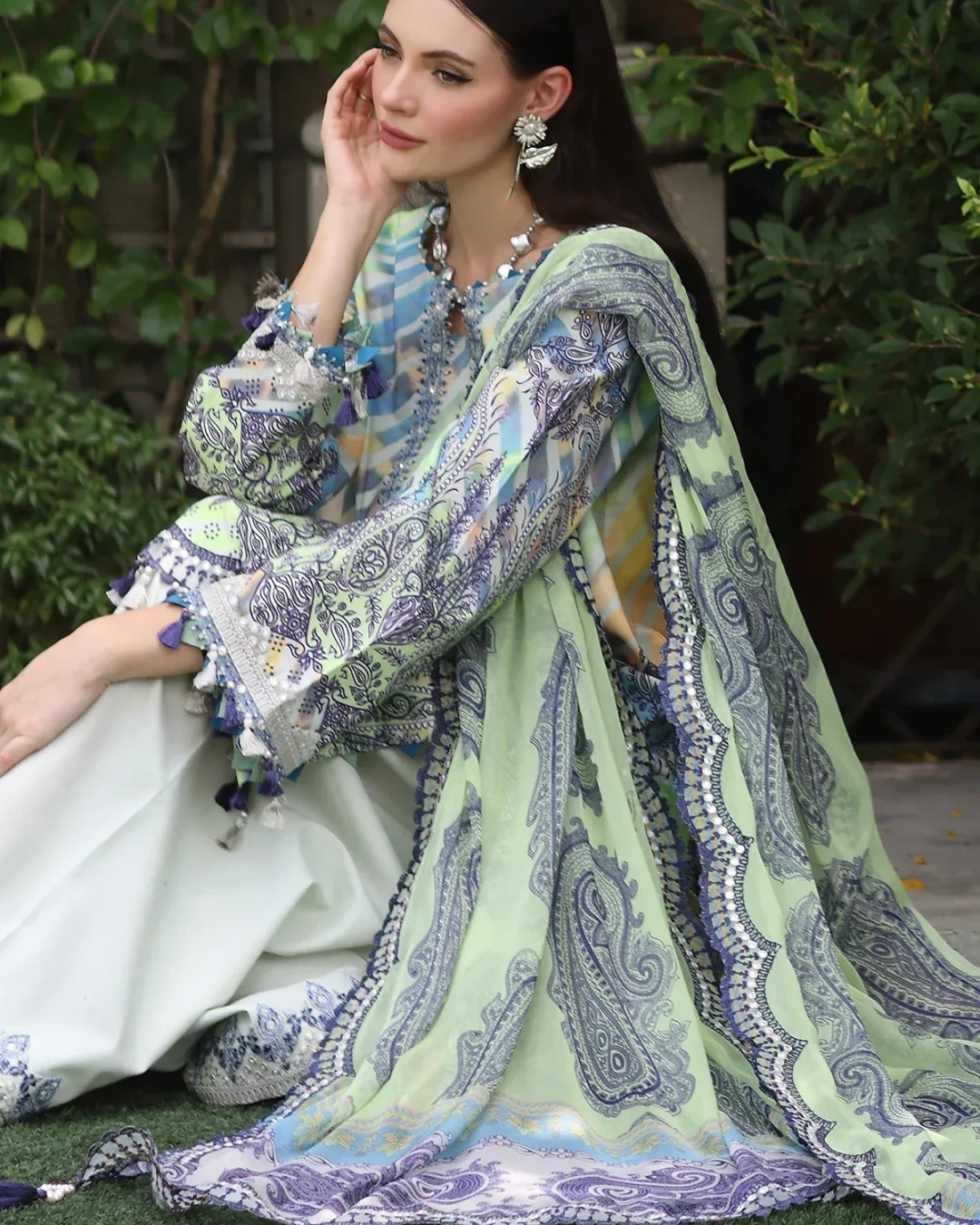 Cloud Serenade Embroidered Lawn Three-Piece Suit