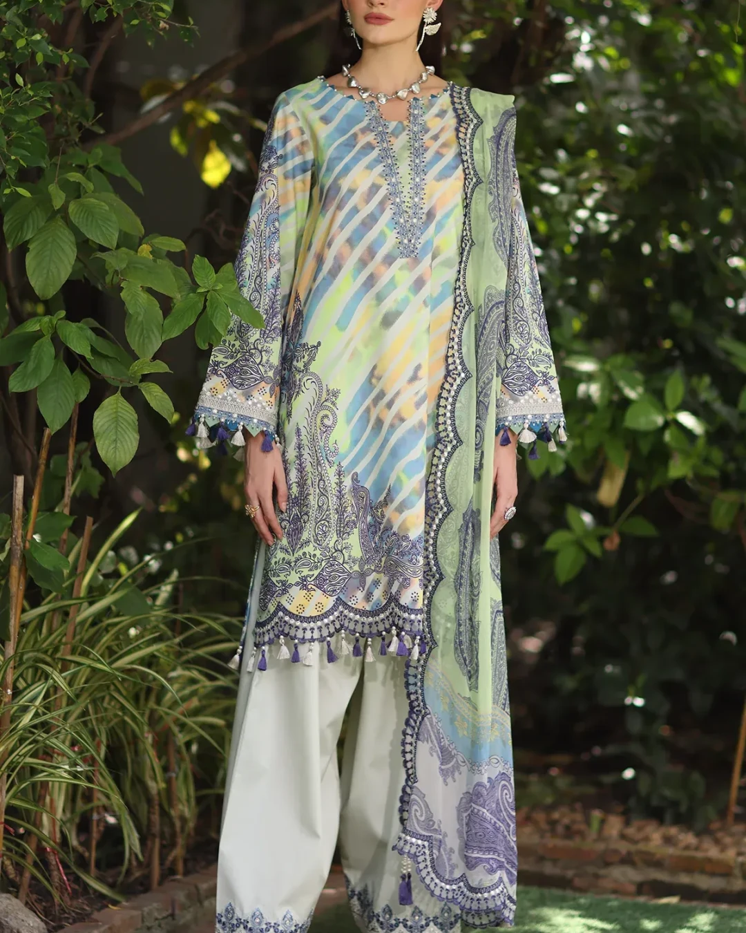 Cloud Serenade Embroidered Lawn Three-Piece Suit
