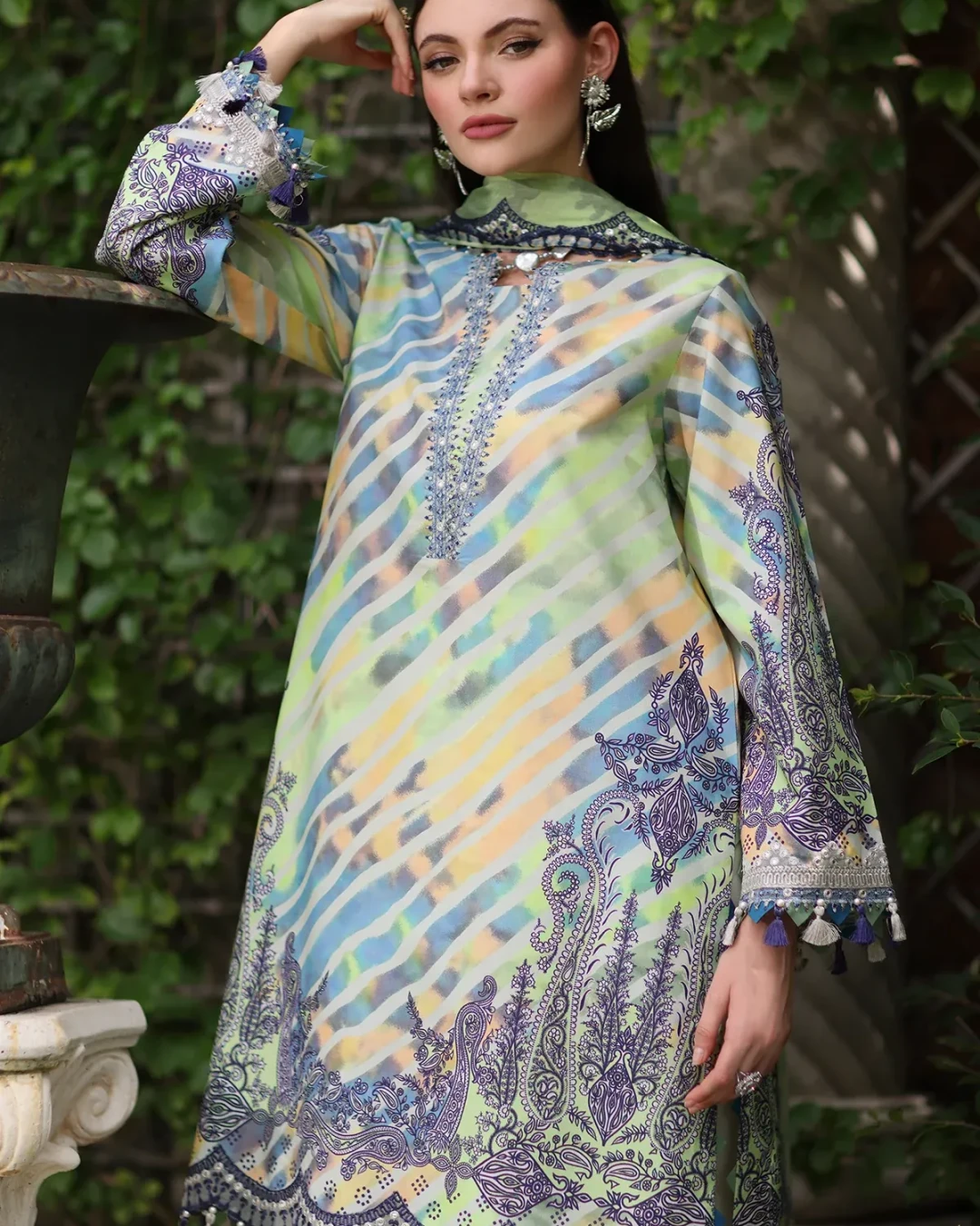 Cloud Serenade Embroidered Lawn Three-Piece Suit