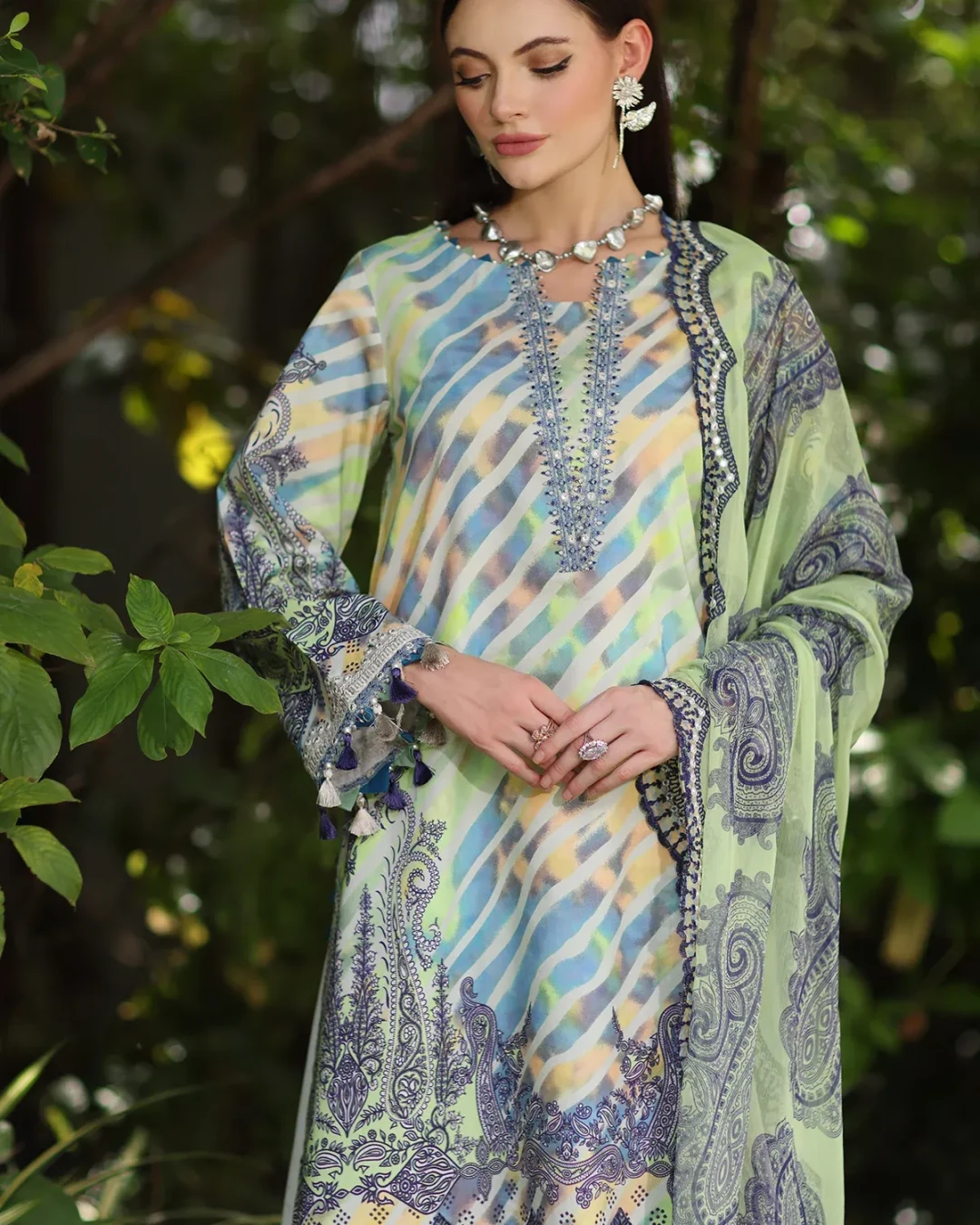 Cloud Serenade Embroidered Lawn Three-Piece Suit