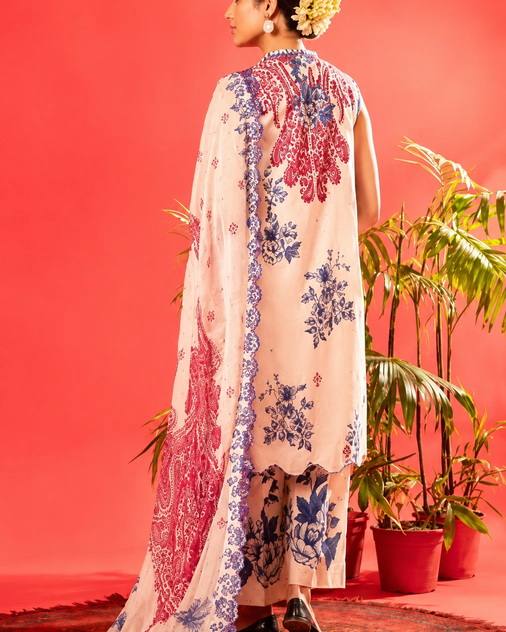 Almond Radiance Embroidered Lawn Three-Piece Suit