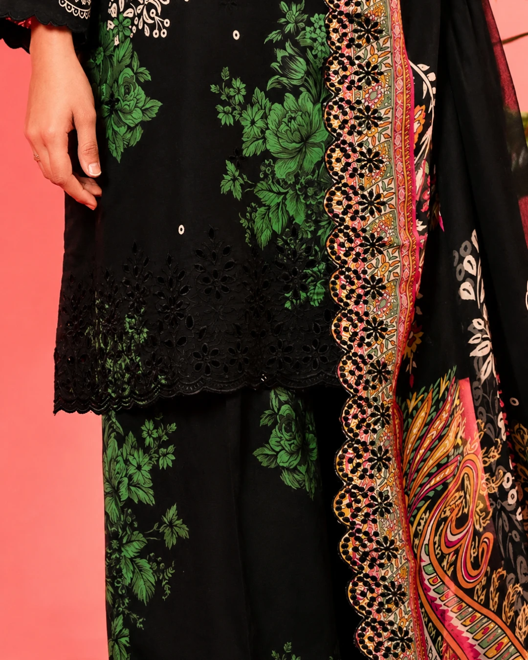 Midnight Noir Luxury Embroidered Lawn Three-Piece Suit