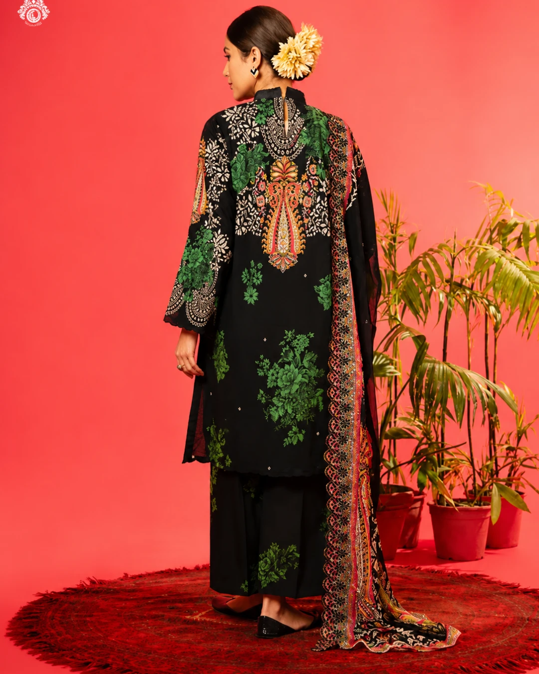 Midnight Noir Luxury Embroidered Lawn Three-Piece Suit