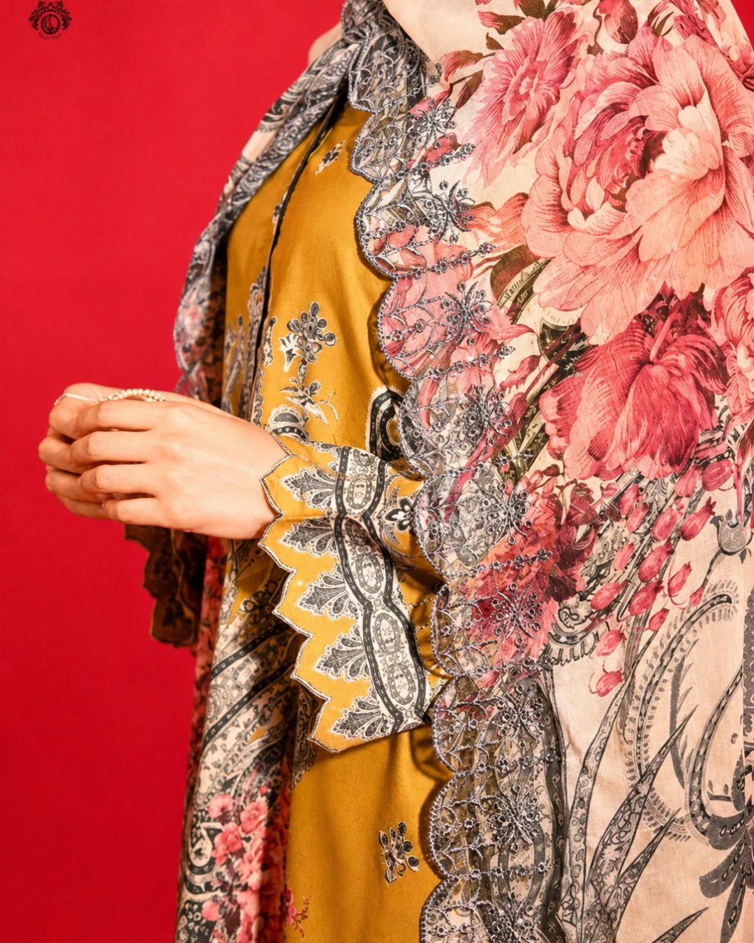 Firebush Amber Luxury Embroidered Lawn Three-Piece Suit