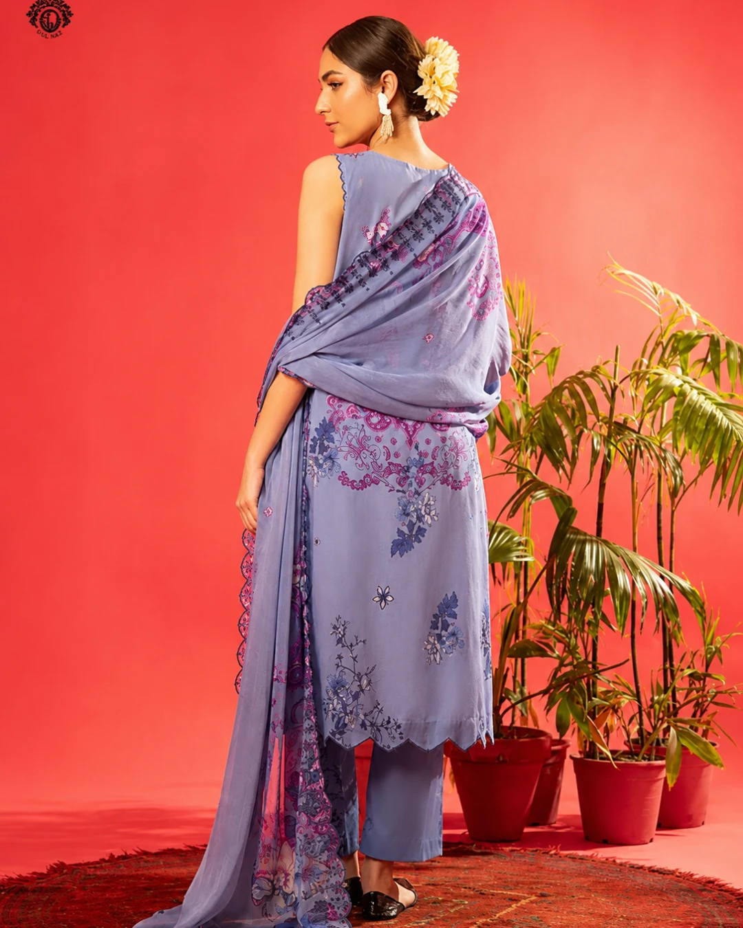 Lavender Breeze Luxury Embroidered Lawn Three-Piece Suit