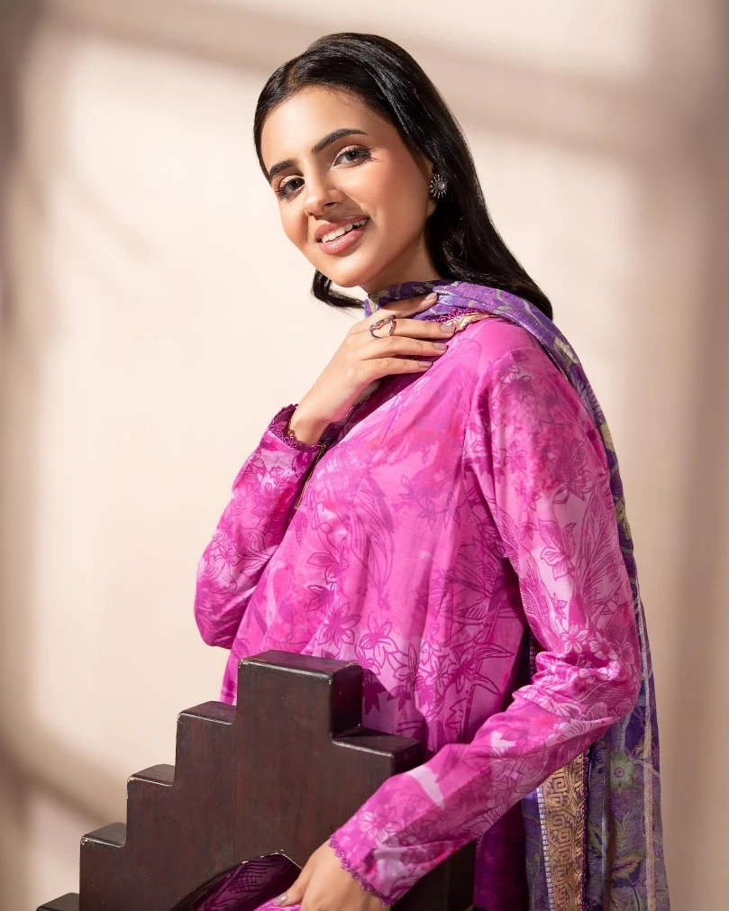 Blossom Orchid Luxury Printed Lawn Three-Piece Suit