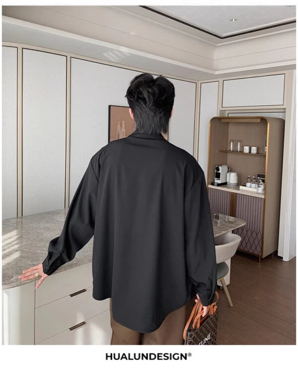 GARB Men’s Designer Shoulder-Pad Long Sleeve Shirt – Trendy Layered Two-Piece Style
