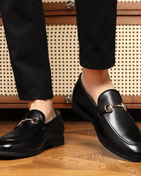 GARB Men’s Double Buckle Loafers – Premium Casual Leather Shoes for Spring & Autumn
