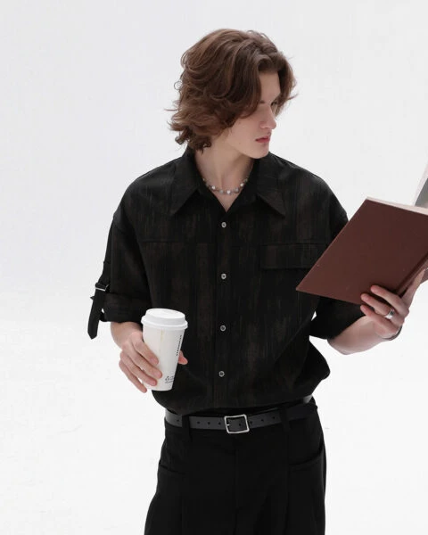 GARB Men’s Versatile Short Sleeve Shirt – Trendy Casual Loose Fit Summer Fashion Top