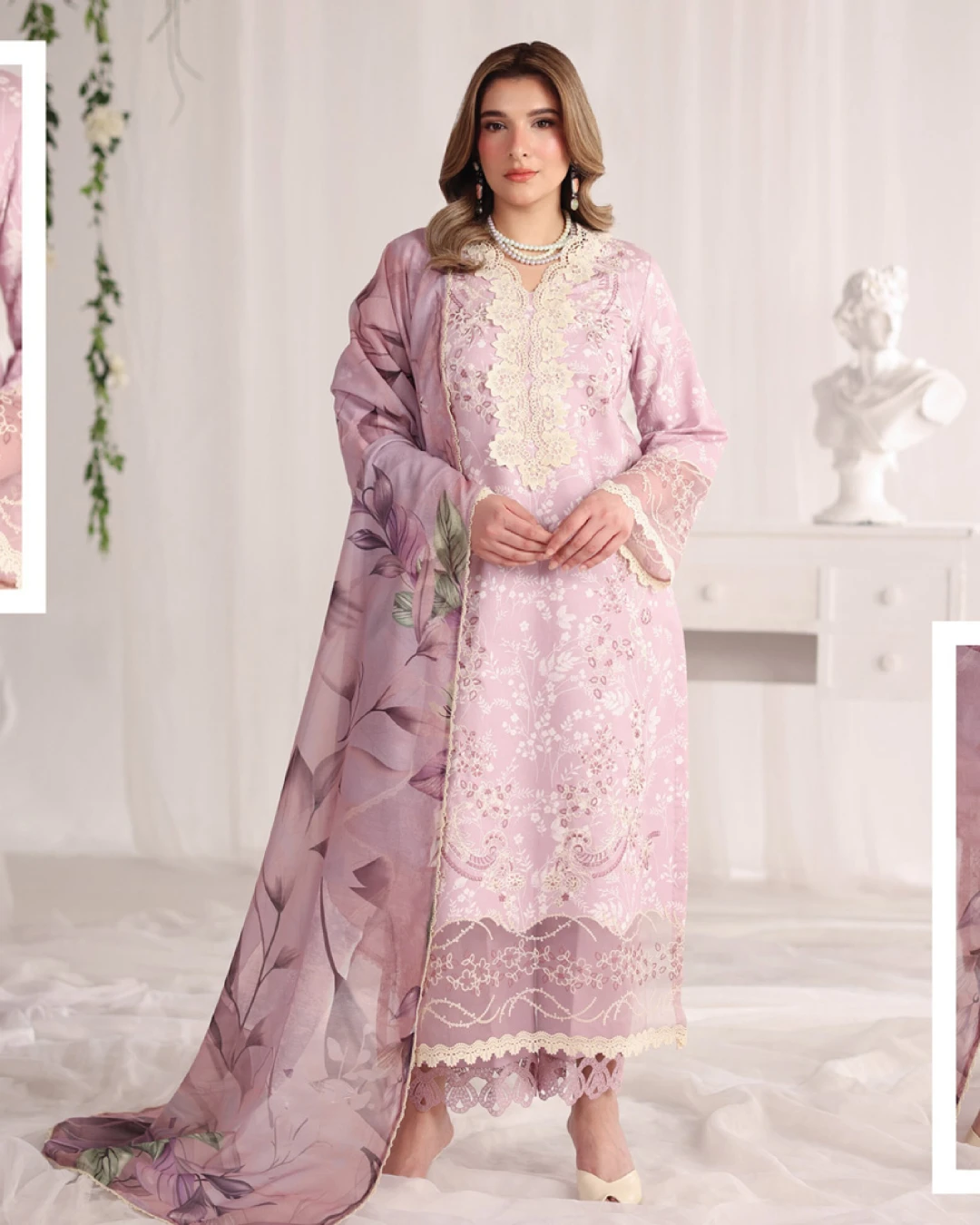 Isabella Lavender Lilac Luxury Embroidered Lawn Three-Piece Suit