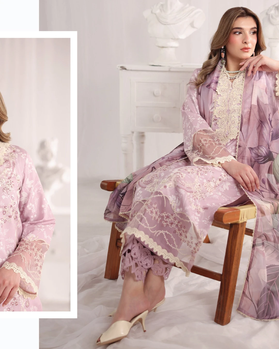 Isabella Lavender Lilac Luxury Embroidered Lawn Three-Piece Suit