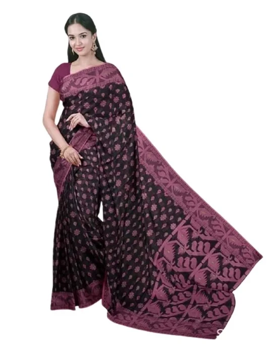 Women's Fashionable Half Silk Jamdani Saree NS-55