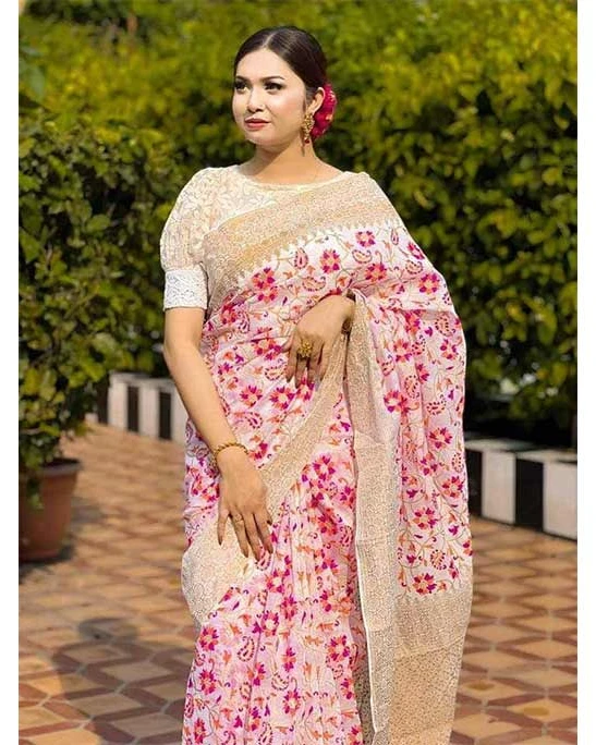 Women's Half Silk Skin Print Saree SP-56