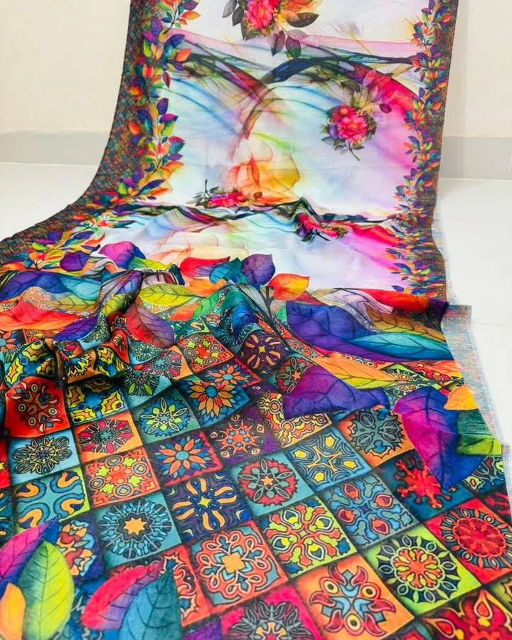 Digital Print Festivals Saree-910