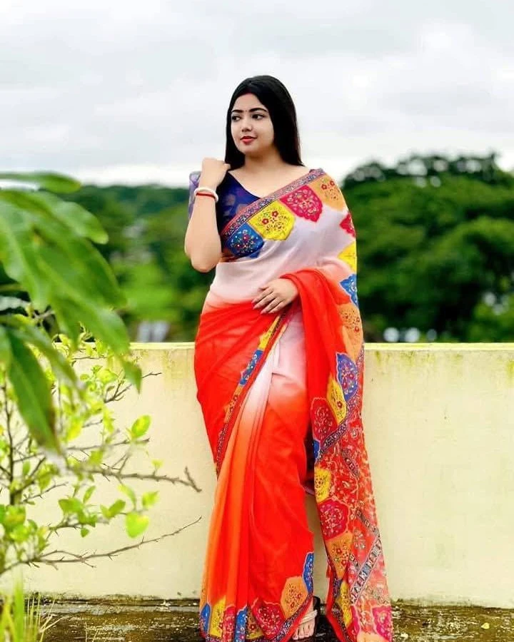 Digital Print Festivals Saree-908