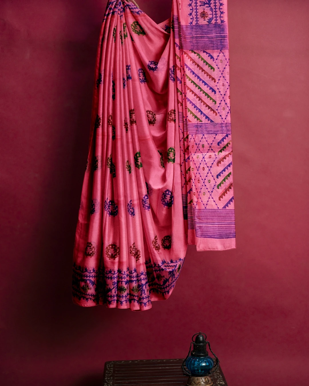 Half Silk Screen Print Saree (NY-14)