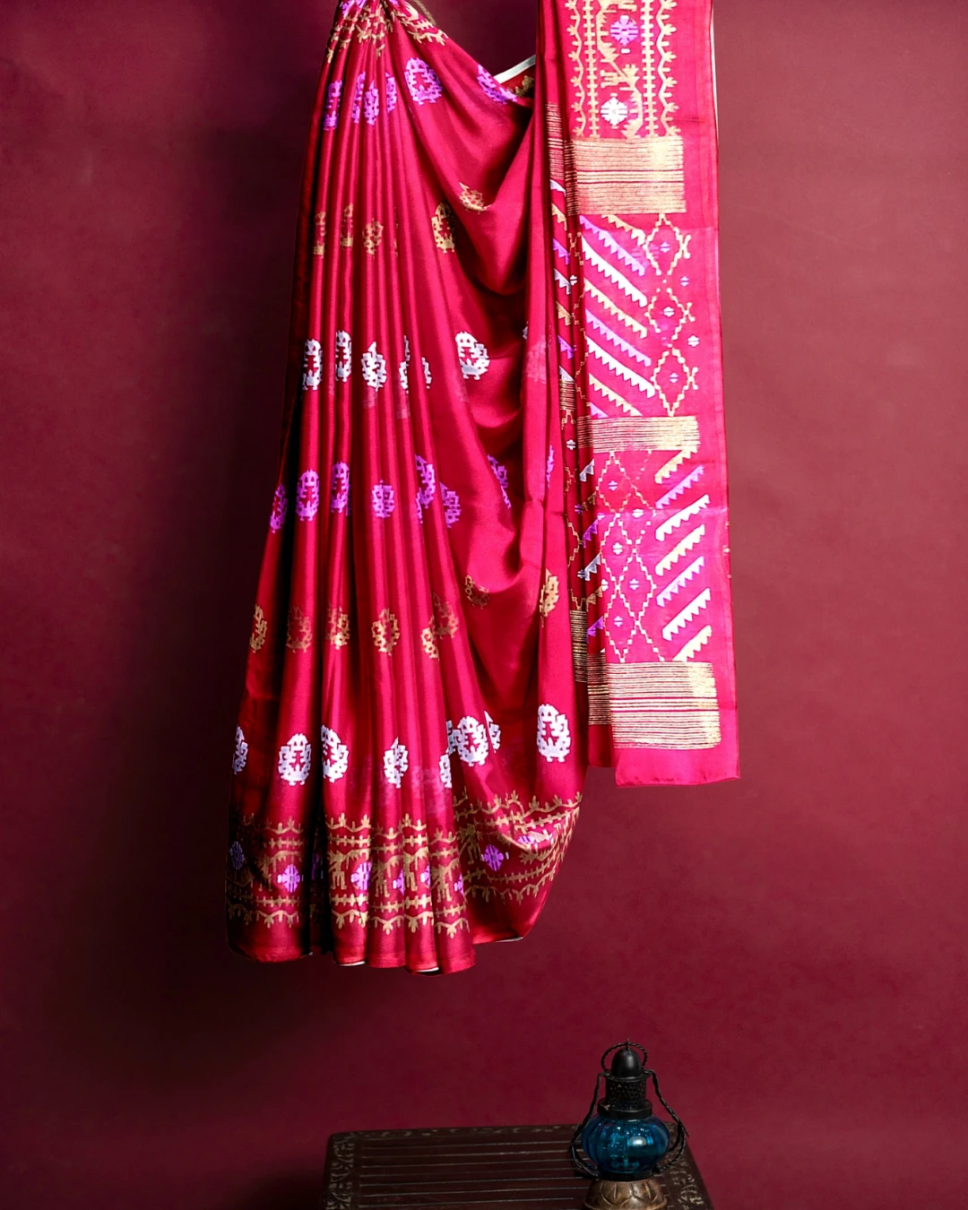 Half Silk Screen Print Saree (NY-13)