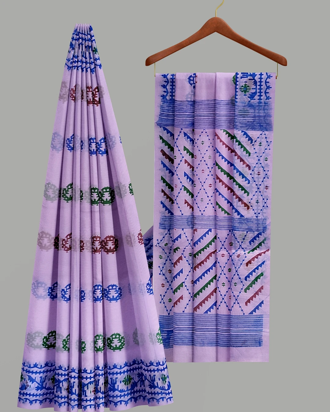 Half Silk Screen Print Saree (NY-09)