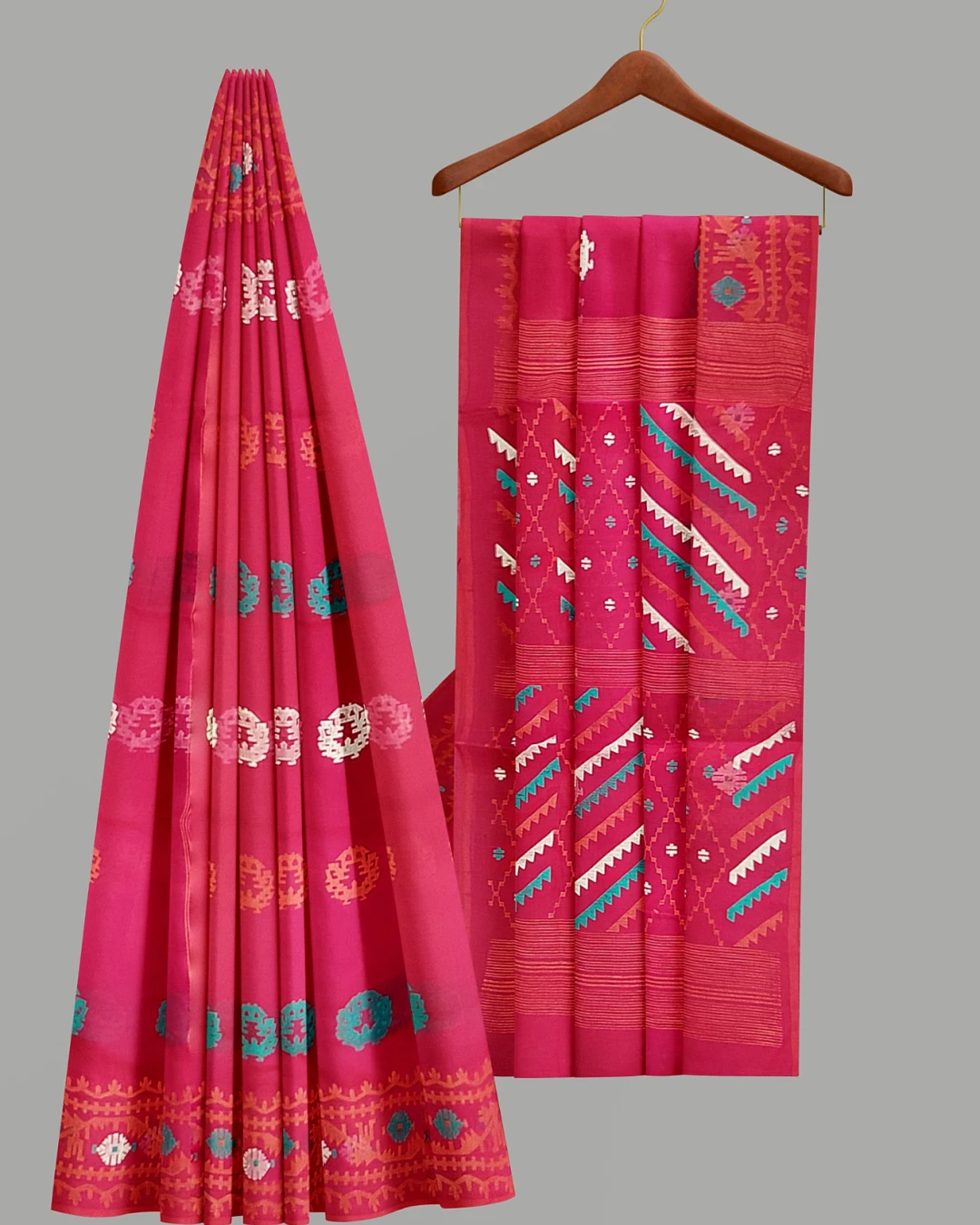 Half Silk Screen Print Saree (NY-08)