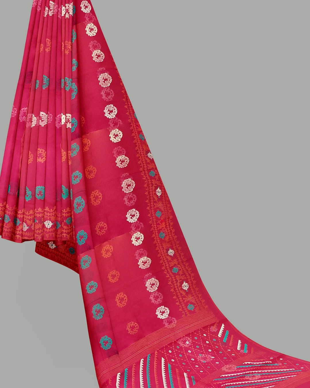 Half Silk Screen Print Saree (NY-08)
