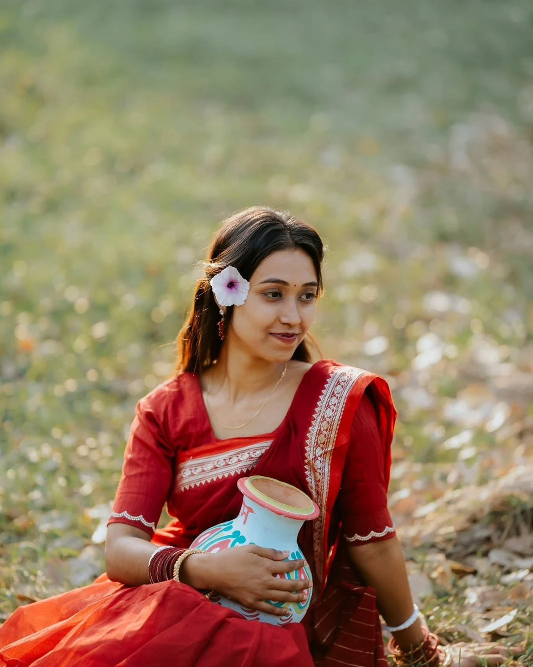Crimson Heritage Nakshi Semi-Silk Saree
