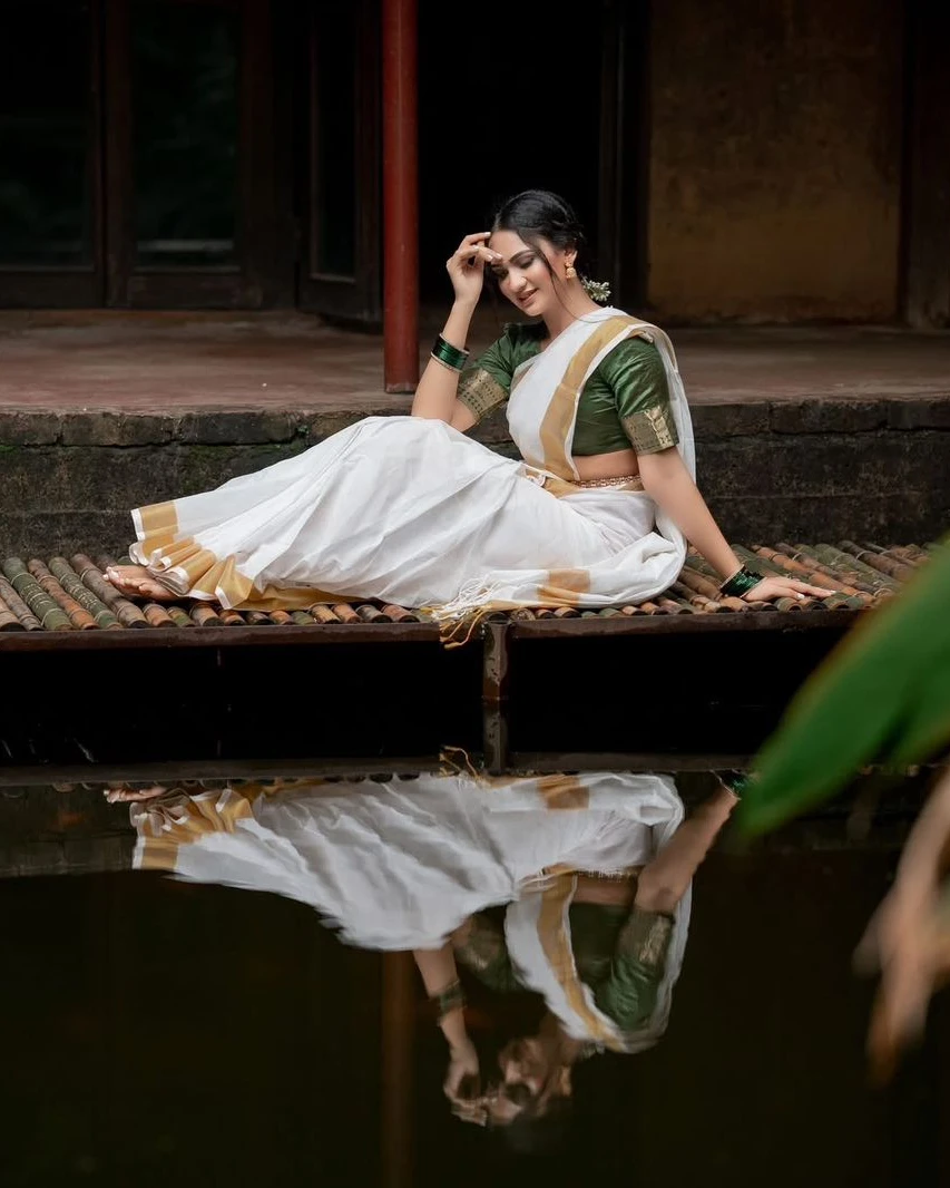 Minimalist Grace Plain Border Cotton Saree