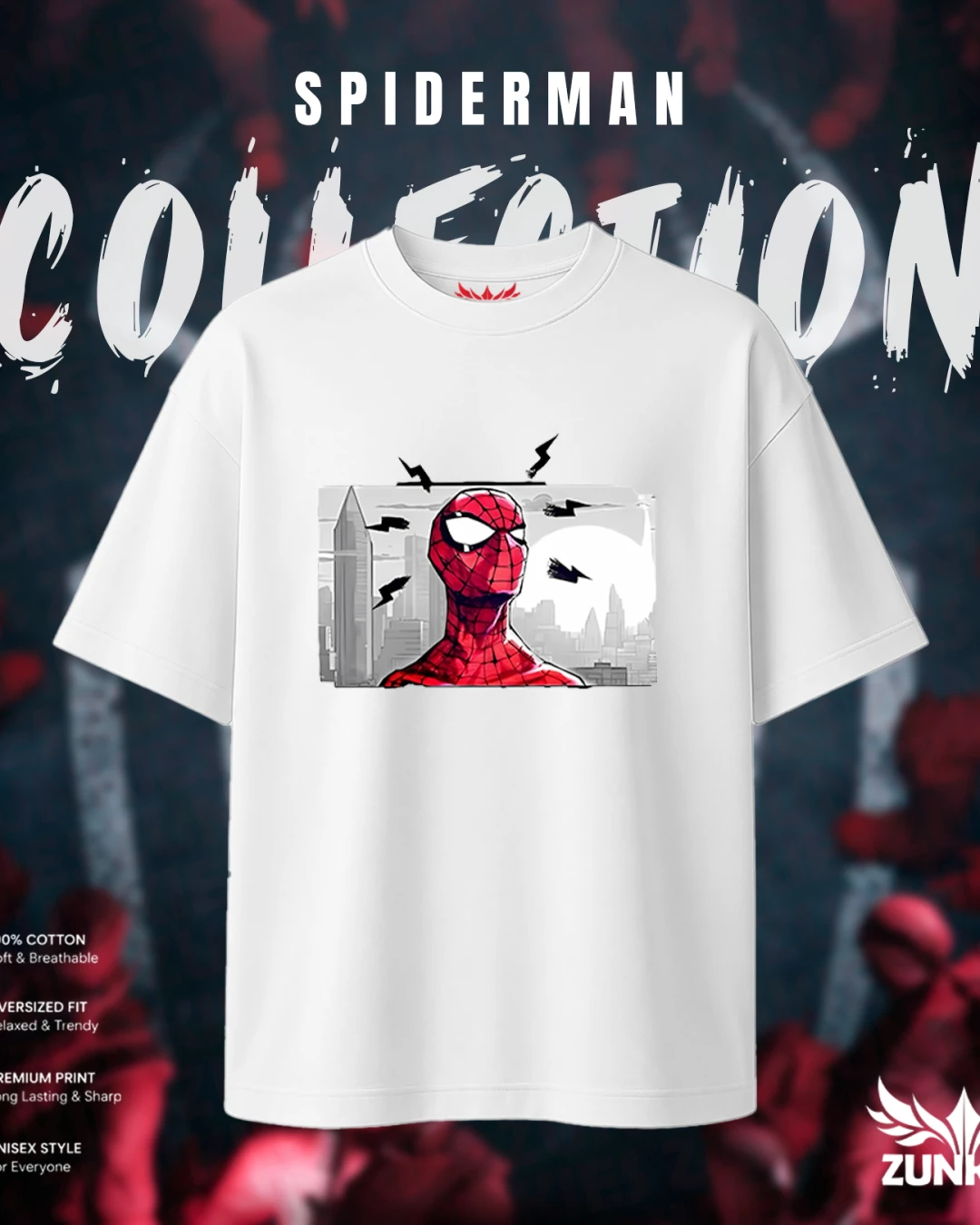 Spider-Man City Skyline Panel Oversized Tee