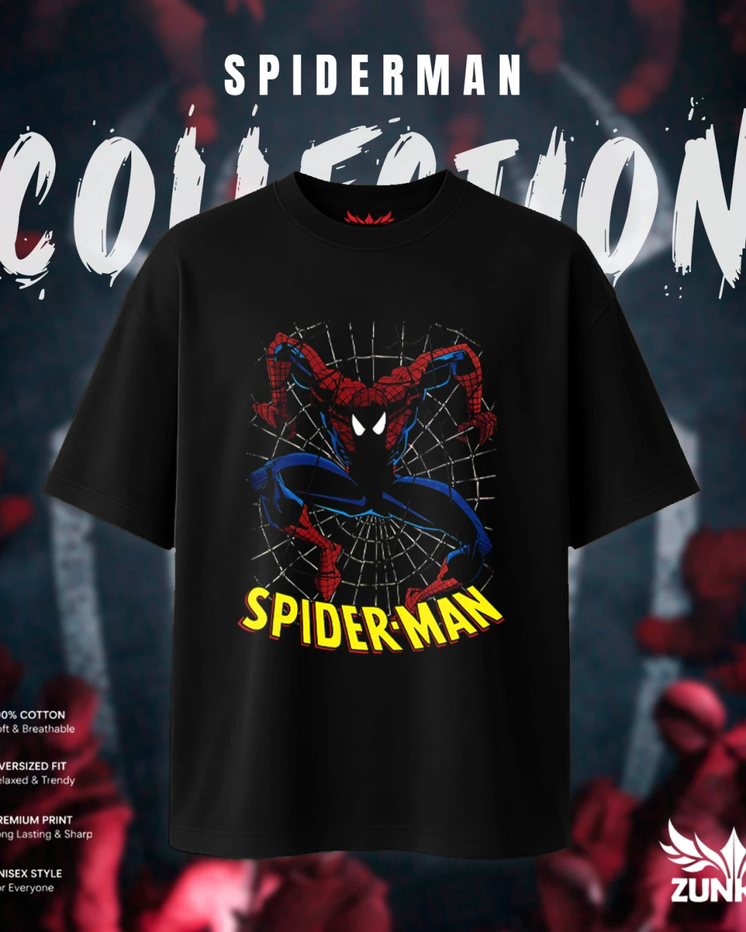 Spider-Man Classic Web Crouch Oversized Tee