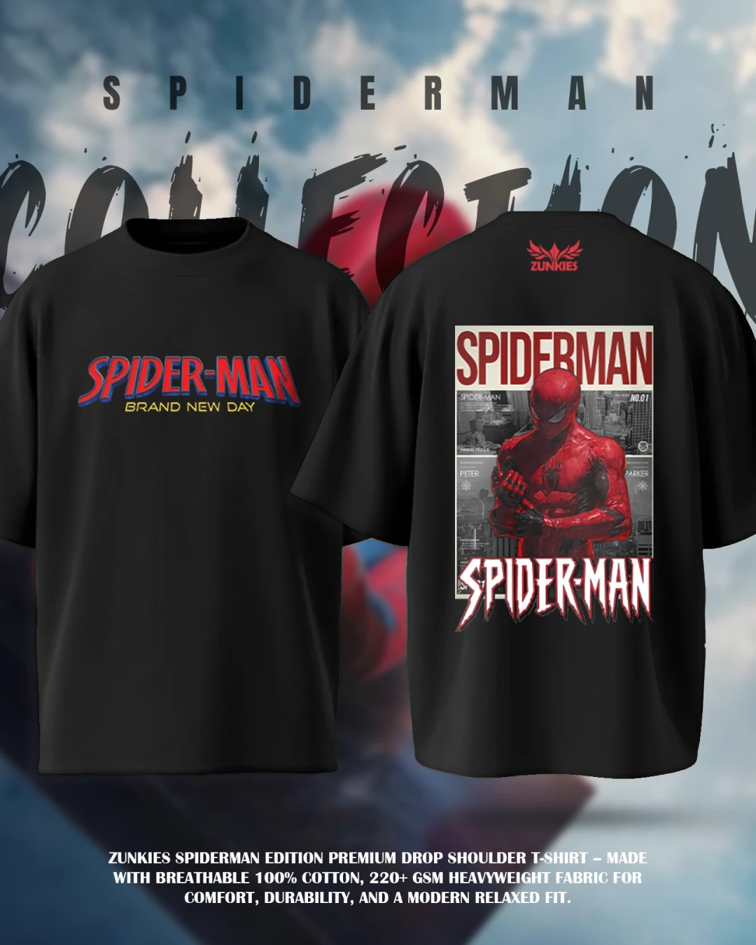 Spider-Man Cover Panel Back-Print Heavyweight Tee