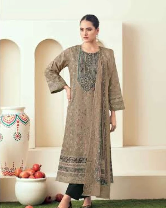 Earthy Glam Sequined Cotton Salwar Suit Set