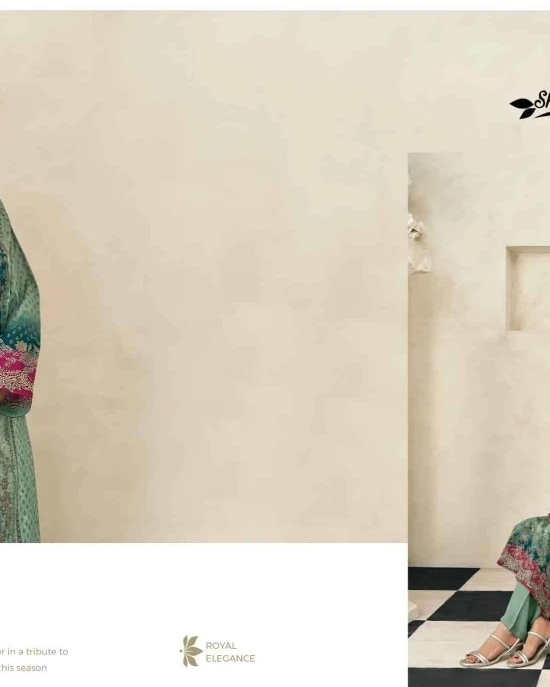 Sage Serenade Sequined Cotton Salwar Suit Set