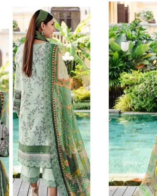 Mint Serenade Embroidered Cotton Salwar Suit Set