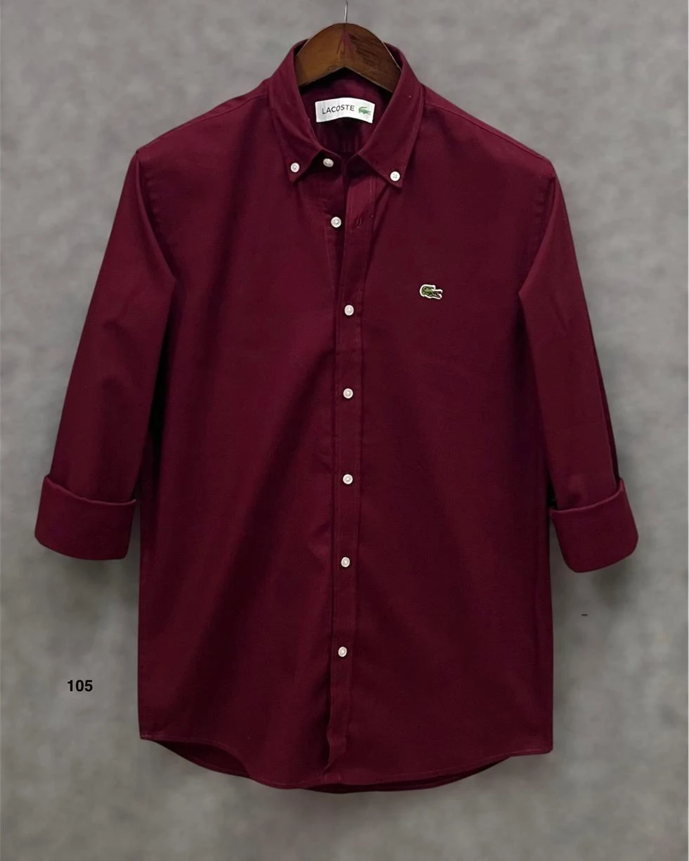 Lacoste Premium Maroon Solid Shirt