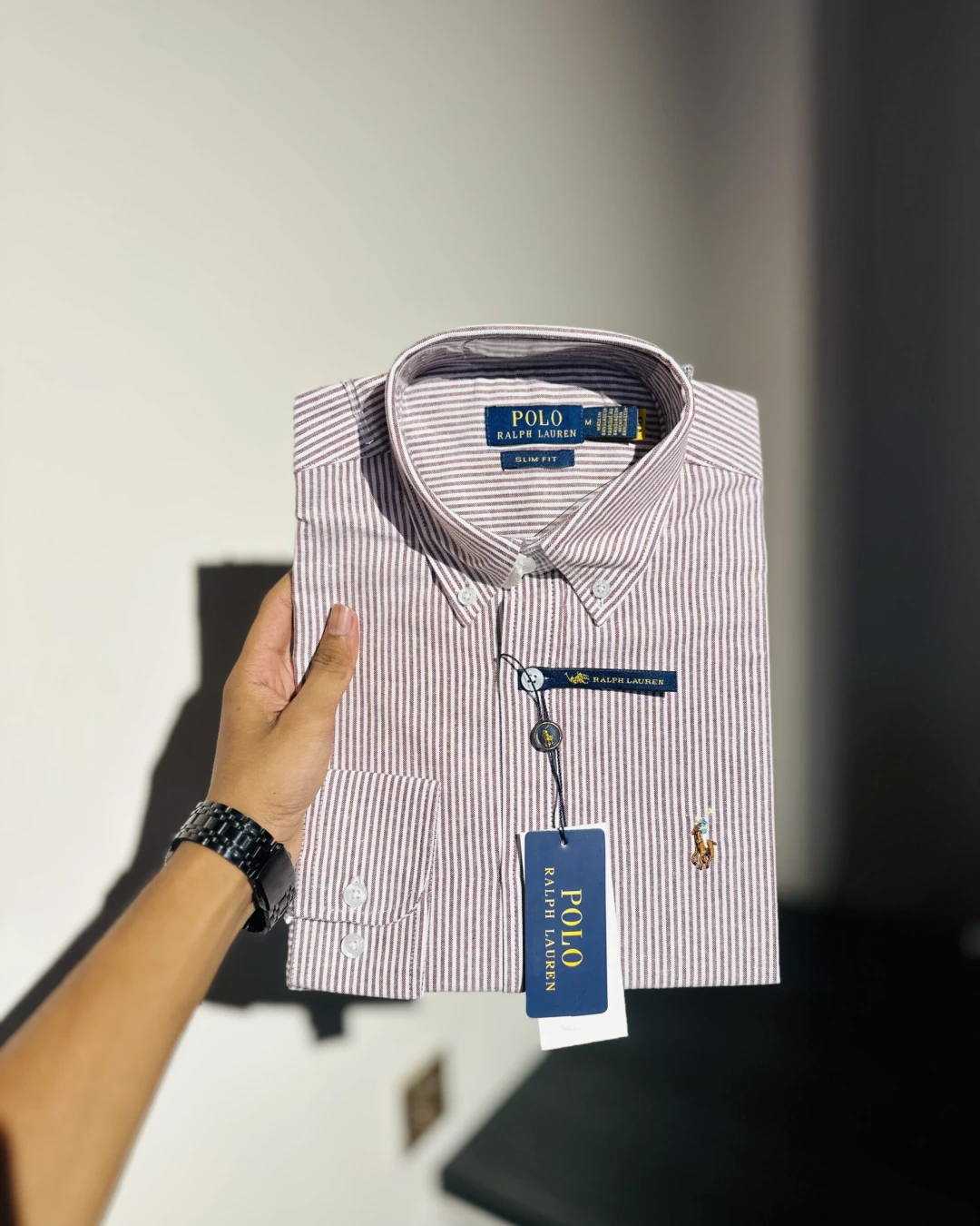 RL Peach Stripe Premium Shirt