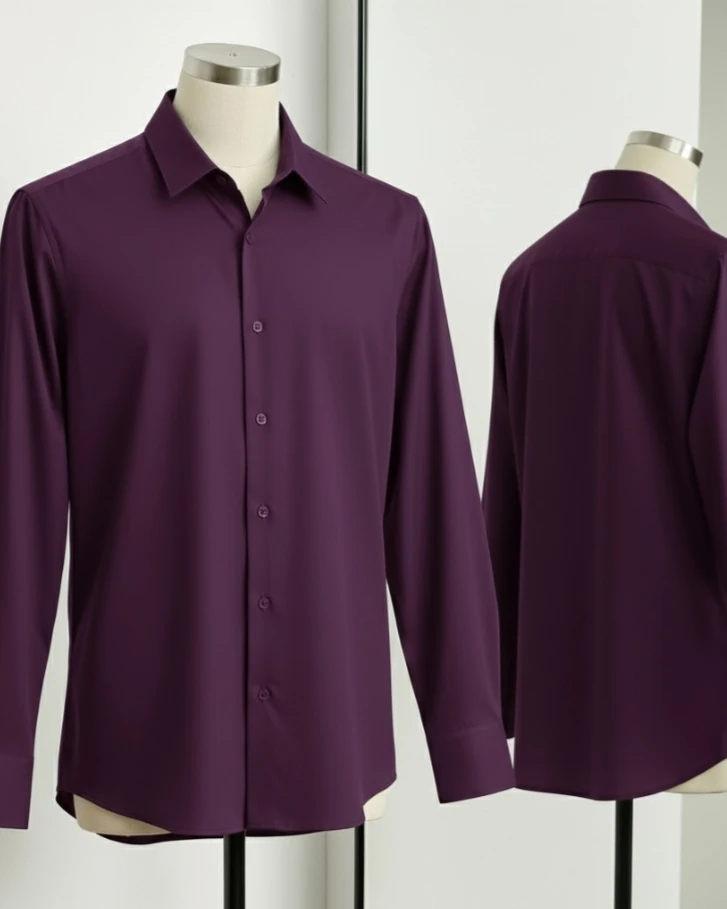 Purple Premium Micro Stretch Spandex Long Sleeve Shirt