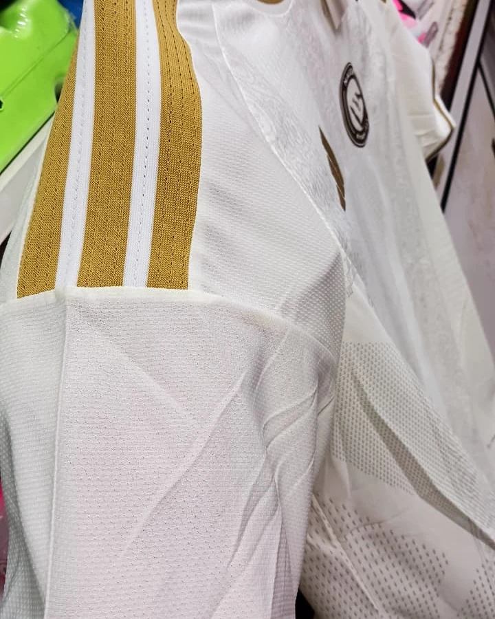 Al Nassr White and Gold Geometric Patterned Player Edition Jersey