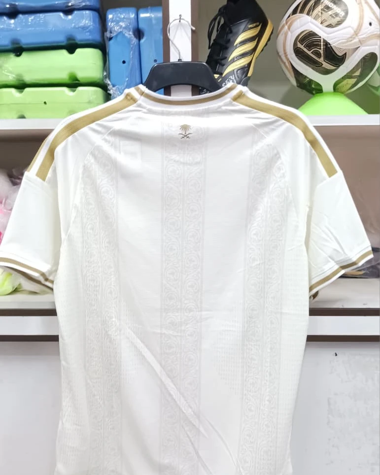 Al Nassr White and Gold Geometric Patterned Player Edition Jersey