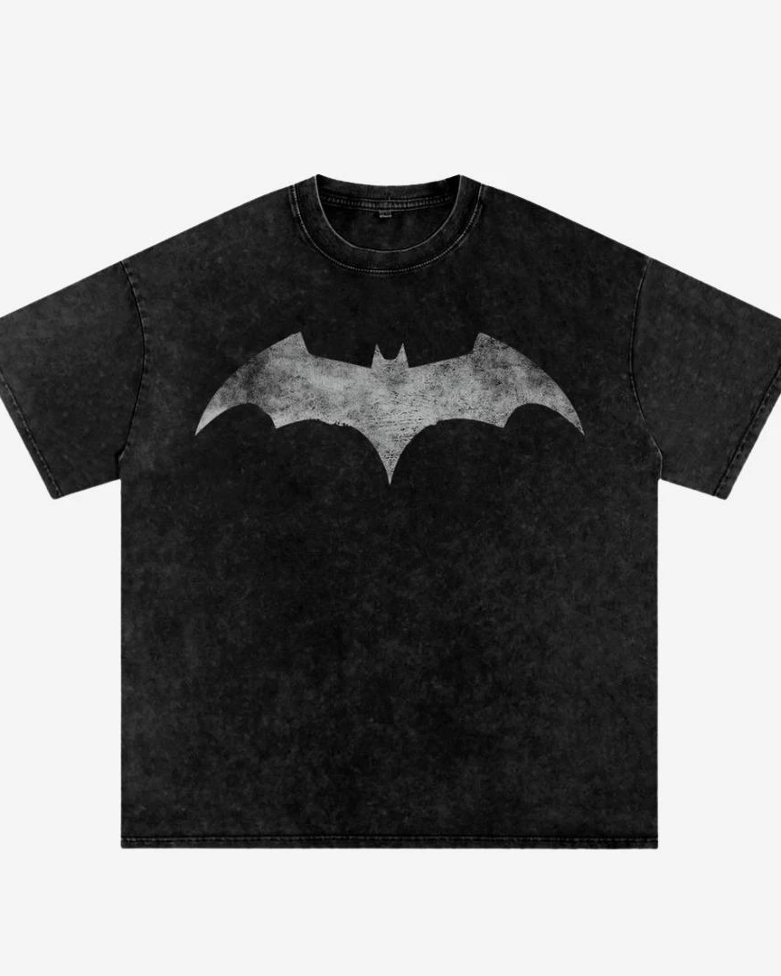 Dark Knight Acid Wash Oversized Drop Shoulder Tee