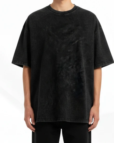 Core Stealth Acid Wash Oversized Drop Shoulder Tee