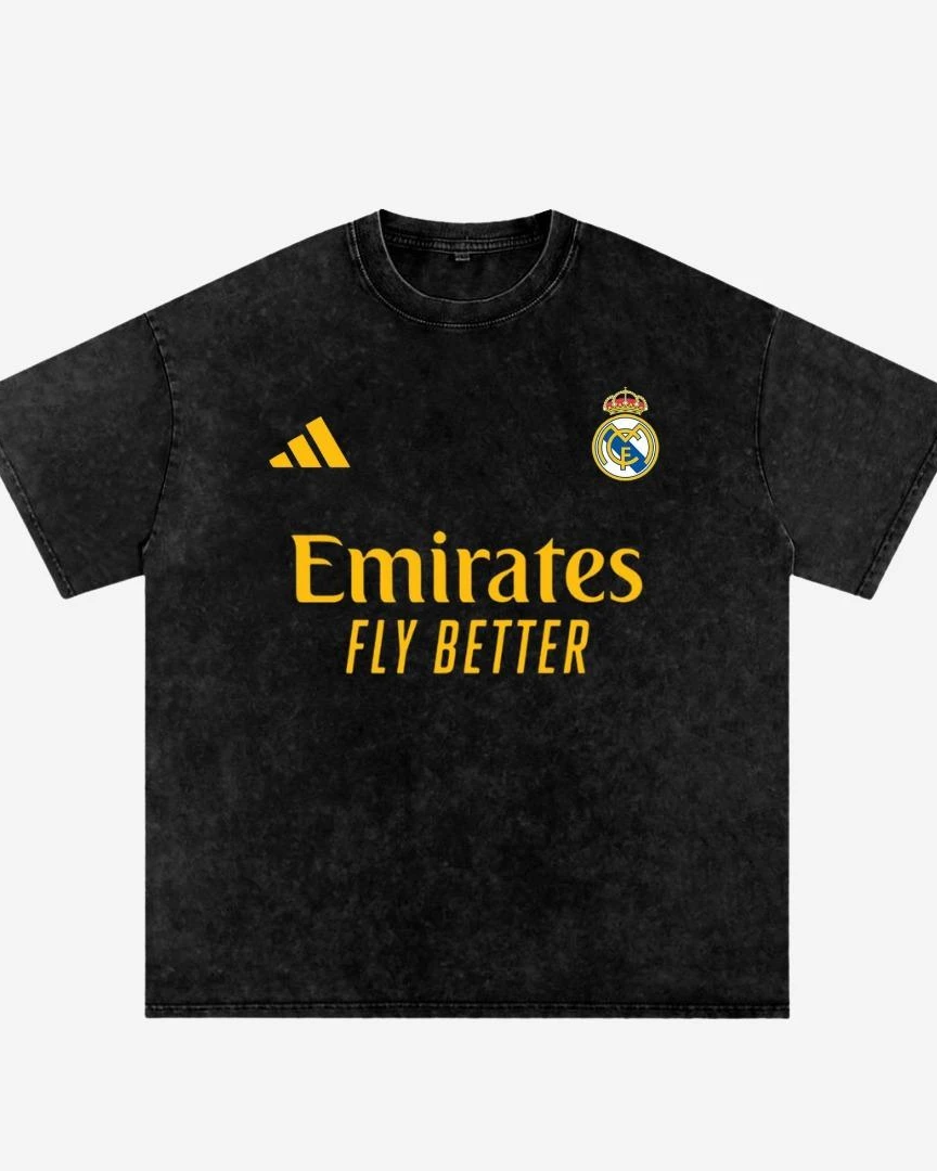 Madrid Galáctico Acid Wash Oversized Drop Shoulder Tee
